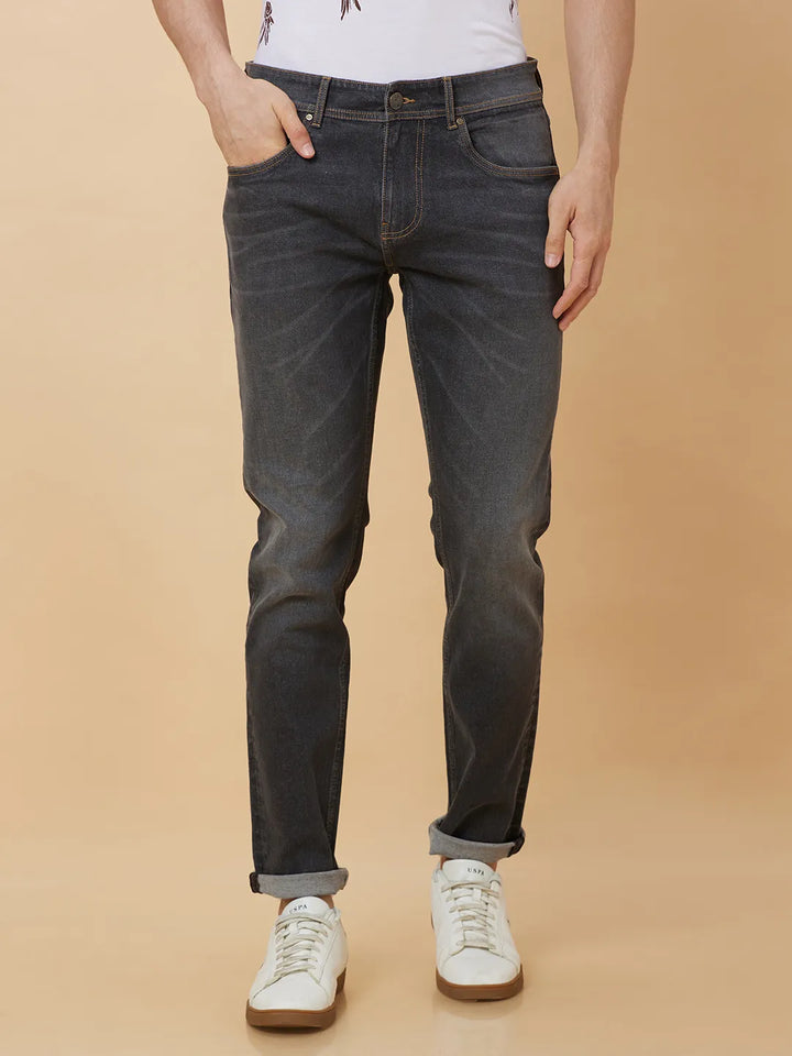Grey Slim Fit Denim for Men