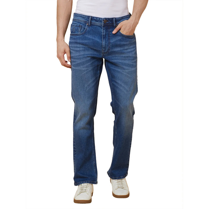 Blue Berylium-Boot Cut Fit Denims for Men by Being Human Clothing