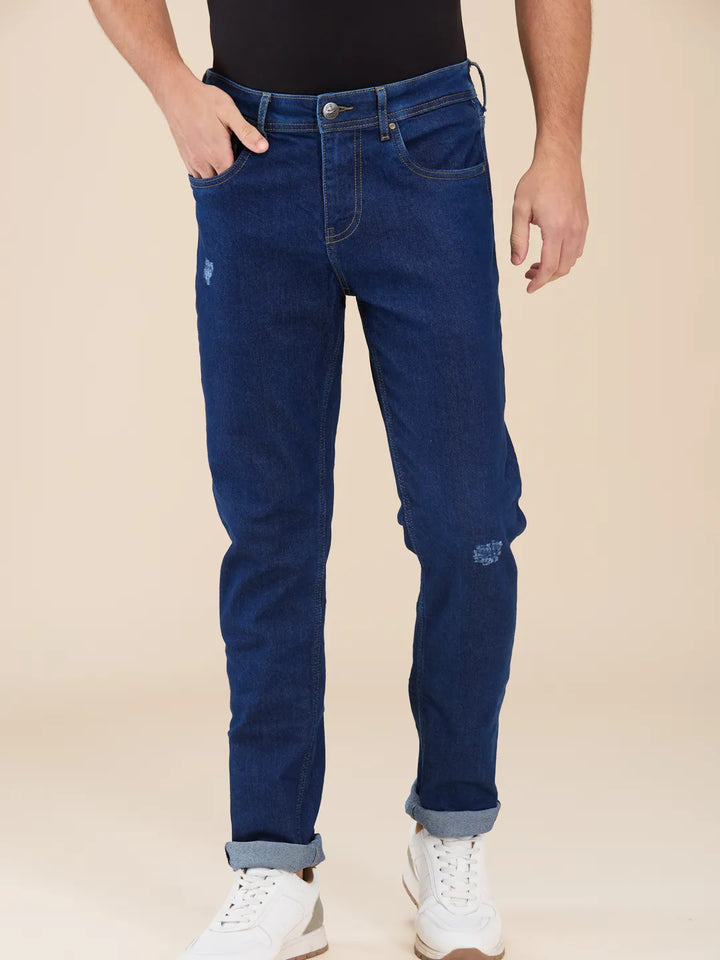 Blue Neon-Slim Fit Denims for Men by Being Human Clothing
