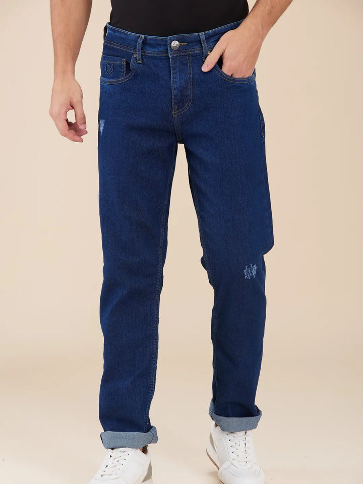 Blue Krypton-Straight Fit Denims for Men by Being Human Clothing