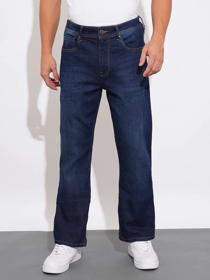 Blue Berylium-Boot Cut Fit Denims for Men by Being Human Clothing