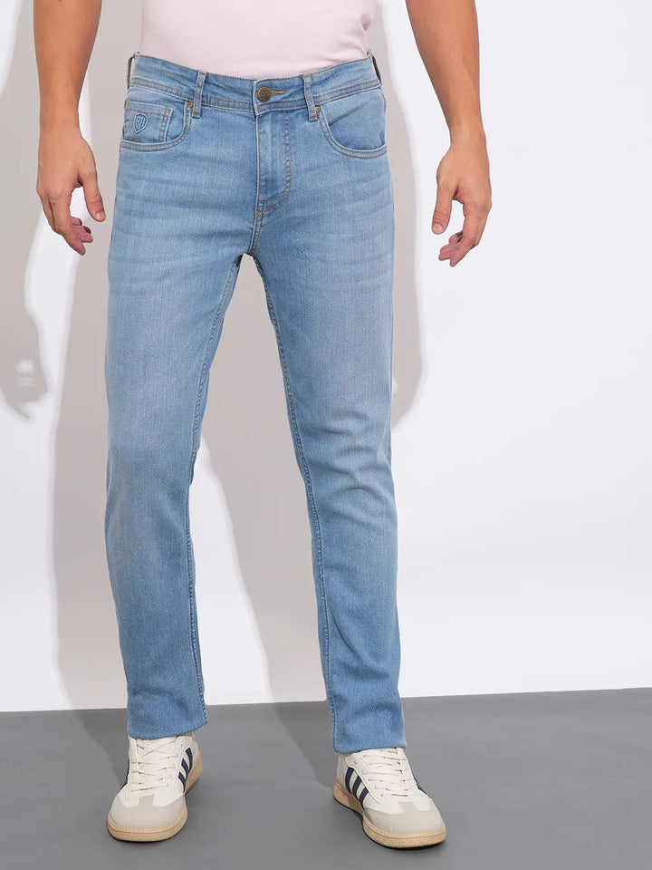 Blue Neon-Slim Fit Denims for Men