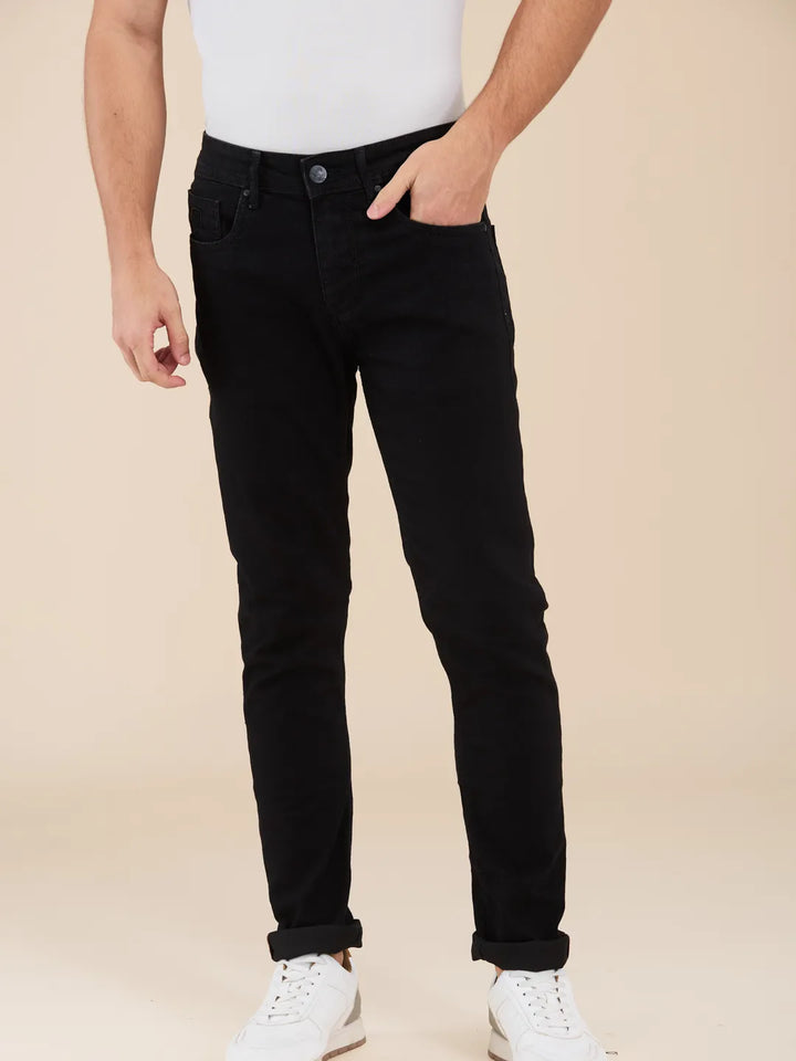 Black Neon-Slim Fit Denims for Men by Being Human Clothing