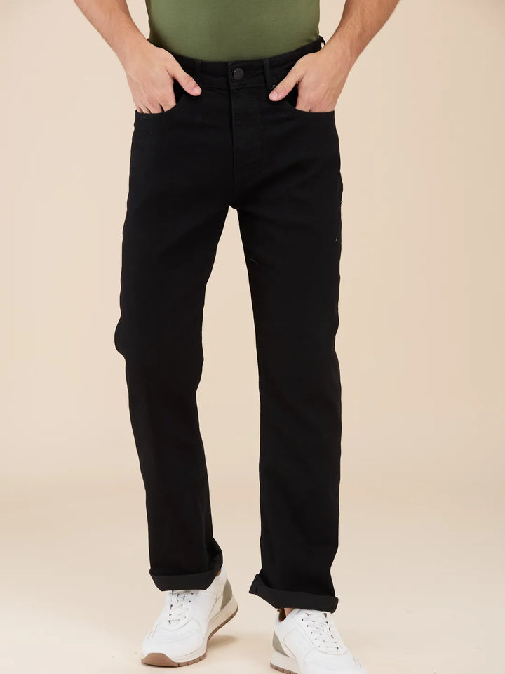 Black Berylium-Boot Cut Fit Denims for Men by Being Human Clothing