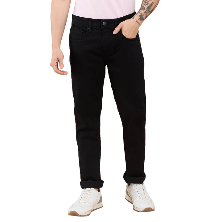 Black Neon-Slim Fit Denims for Men by Being Human Clothing