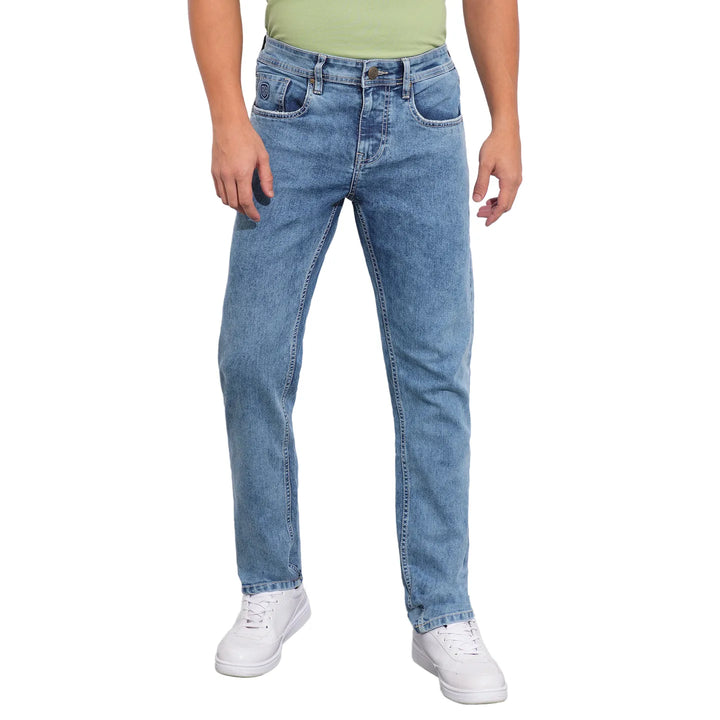 Blue Neon-Slim Fit Denims for Men by Being Human Clothing