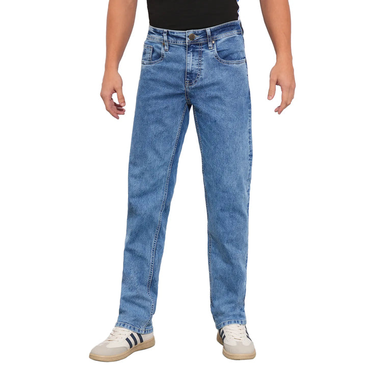 Blue Krypton-Straight Fit Denims for Men by Being Human Clothing