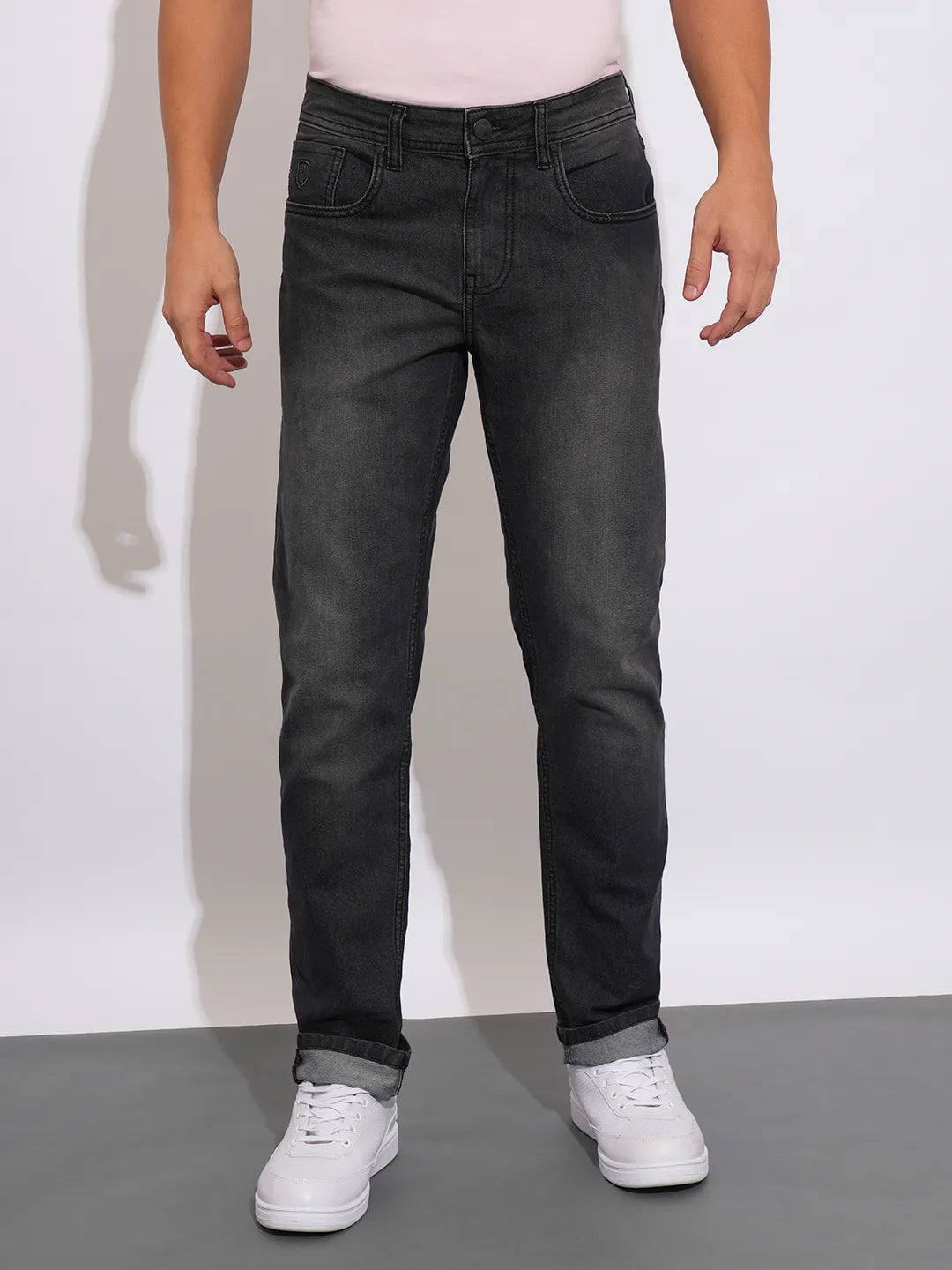 Grey Slim Fit Men's Denims by Being Human Clothing