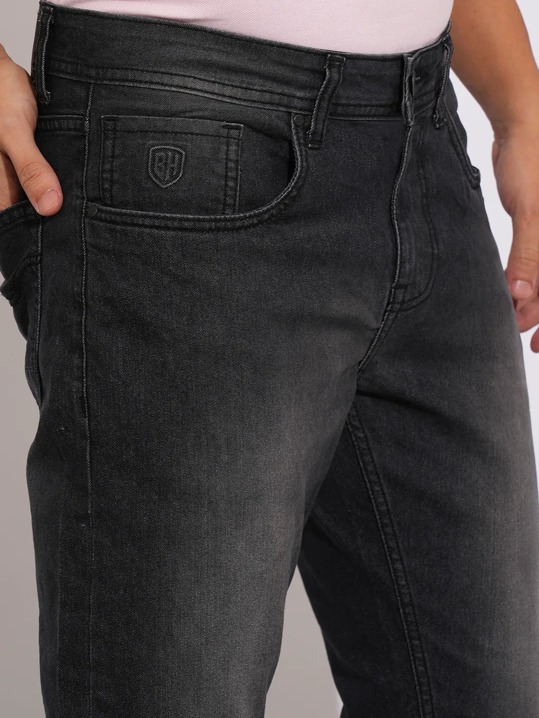 Grey Slim Fit Men's Denims by Being Human Clothing