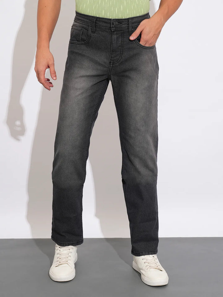 Grey Krypton-Straight Fit Denims for Men by Being Human Clothing