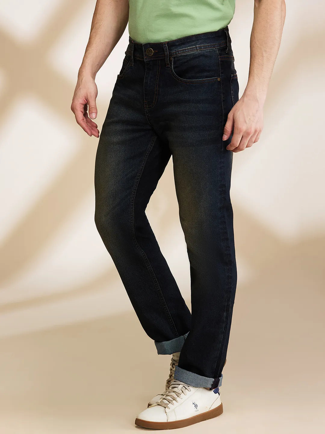 Being Human Clothing Mens-Bottom Denim Dark Tone