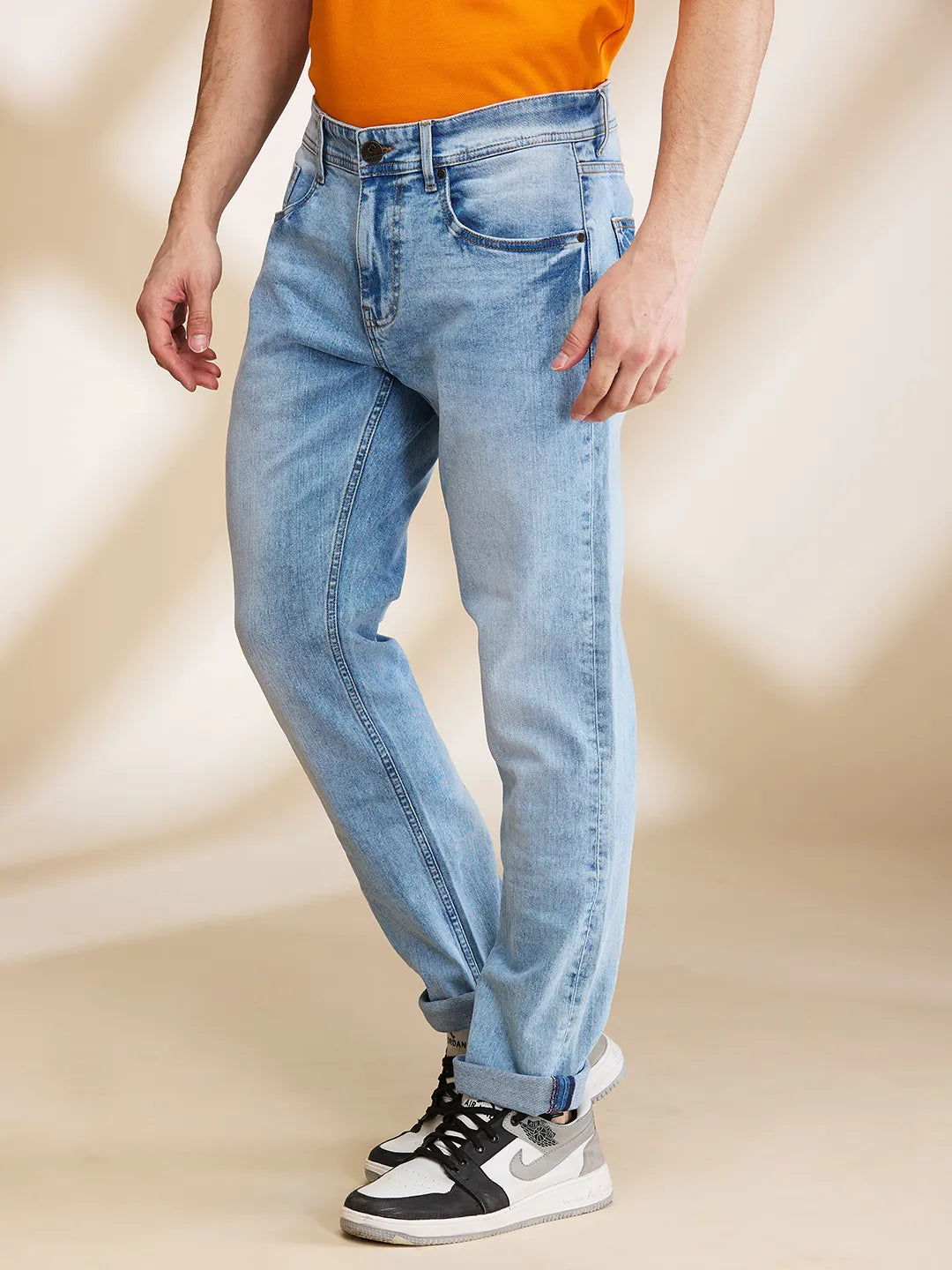 Being Human Clothing Mens-Bottom Denim Light Tone