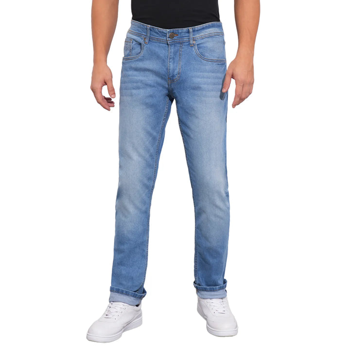 Blue Krypton-Straight Fit Denims for Men by Being Human Clothing