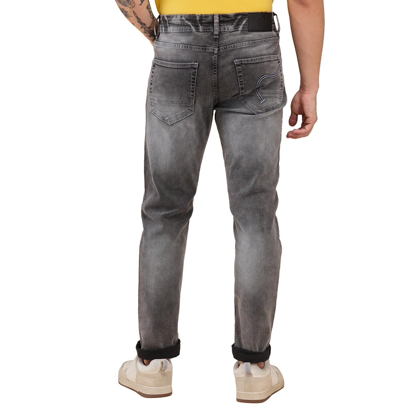 Grey Slim Fit Men's Denims by Being Human Clothing