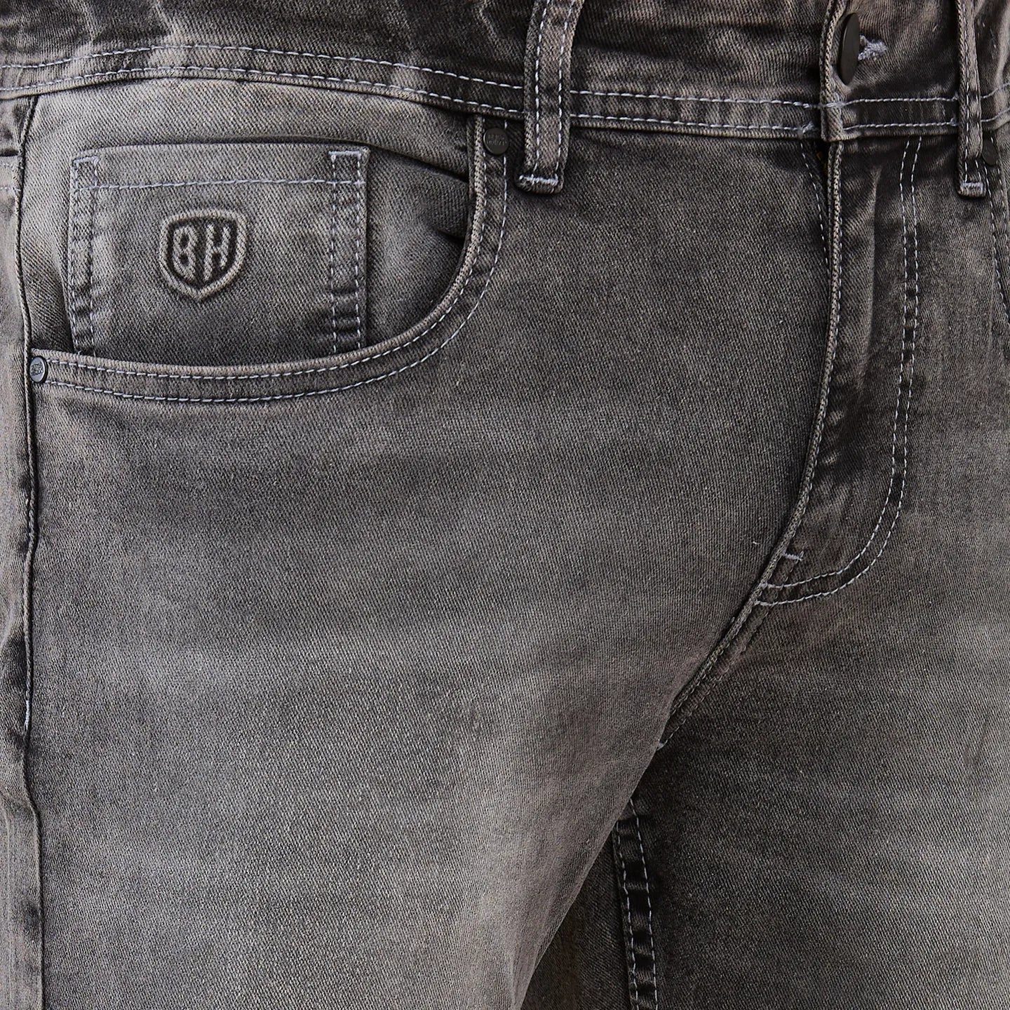 Grey Slim Fit Men's Denims by Being Human Clothing