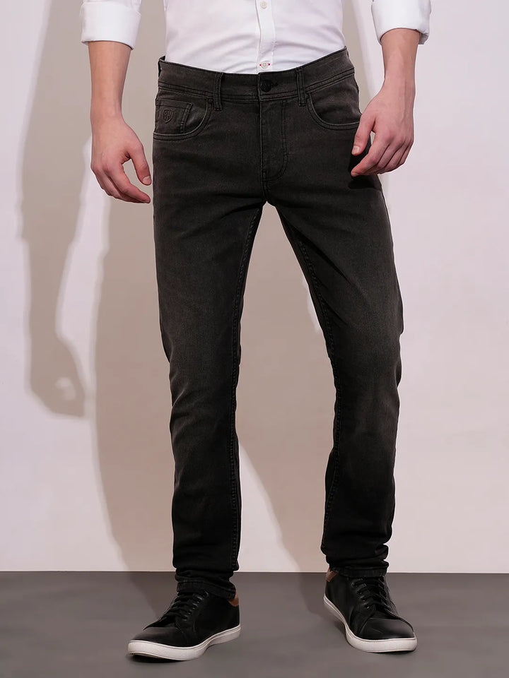 Grey Neon-Slim Fit Denims for Men by Being Human Clothing