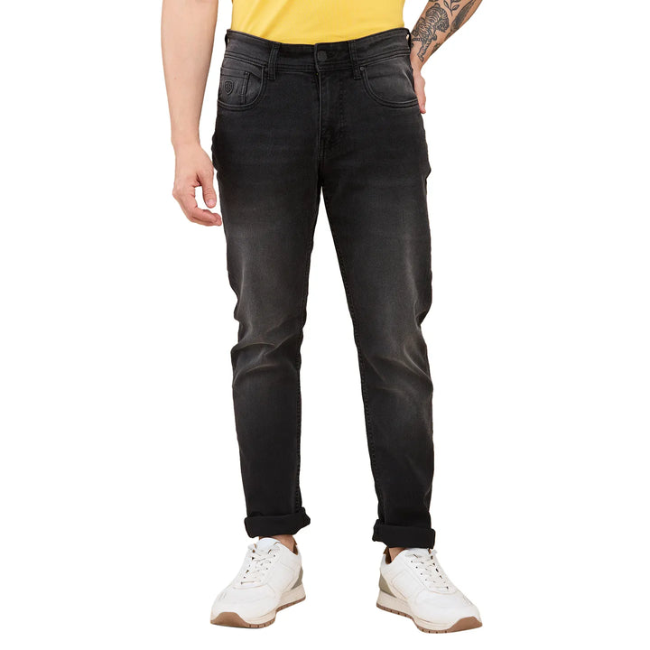 Black Neon-Slim Fit Denims for Men by Being Human Clothing
