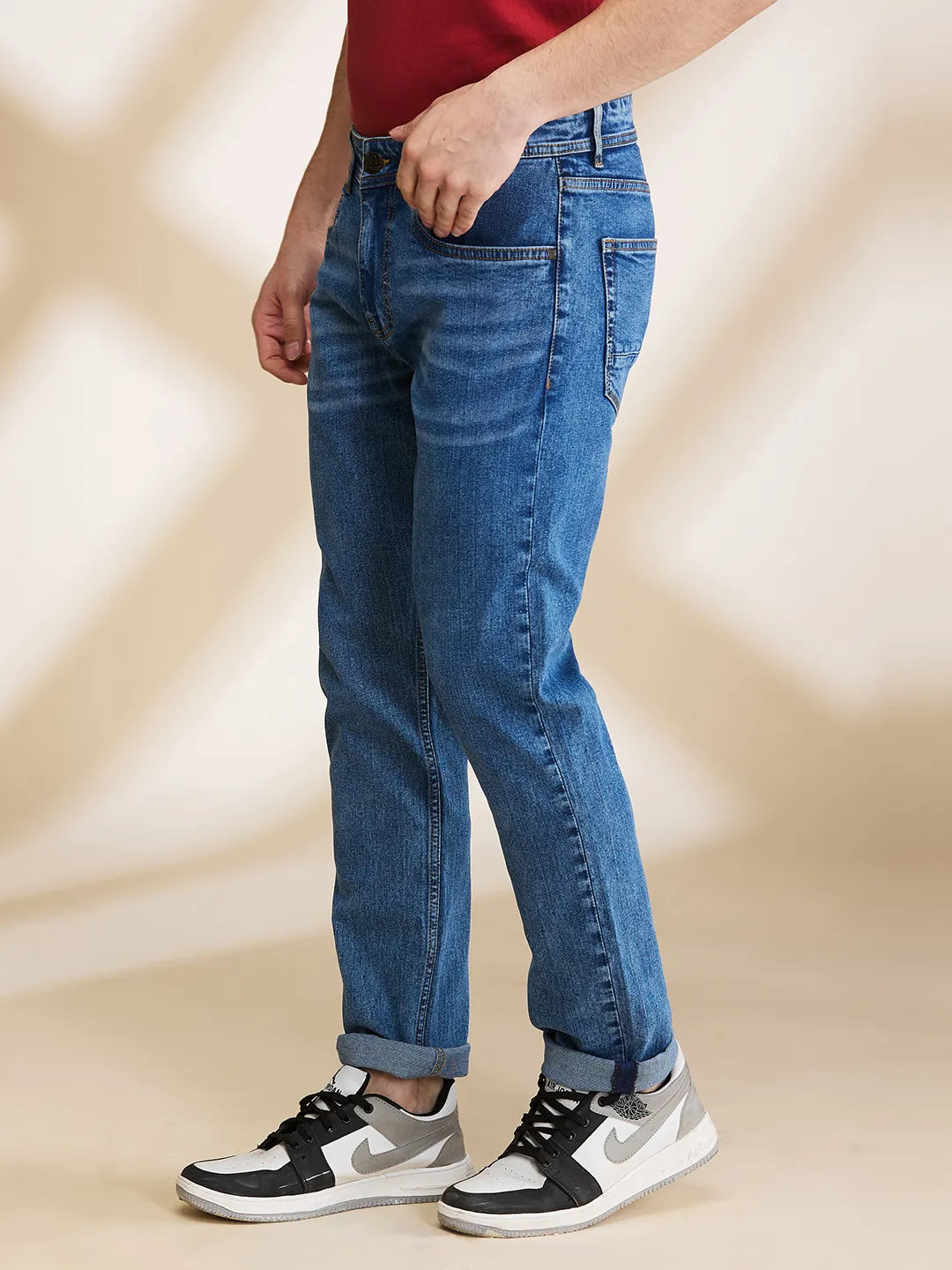 Being Human Clothing Mens-Bottom Denim Light Tone