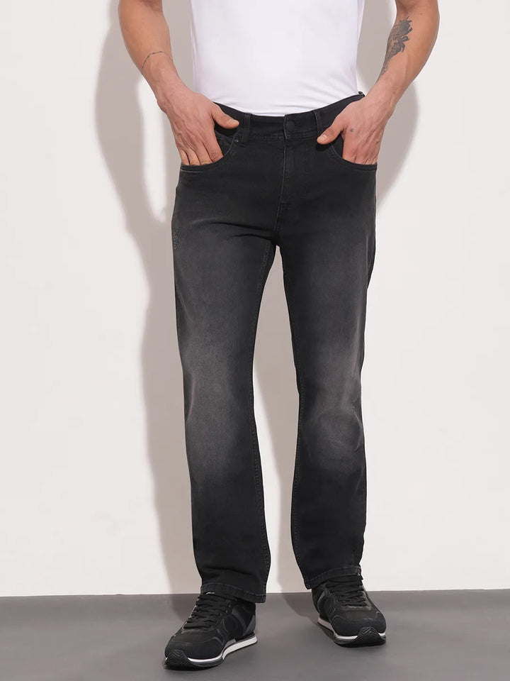 Grey Krypton-Straight Fit Denims for Men by Being Human Clothing