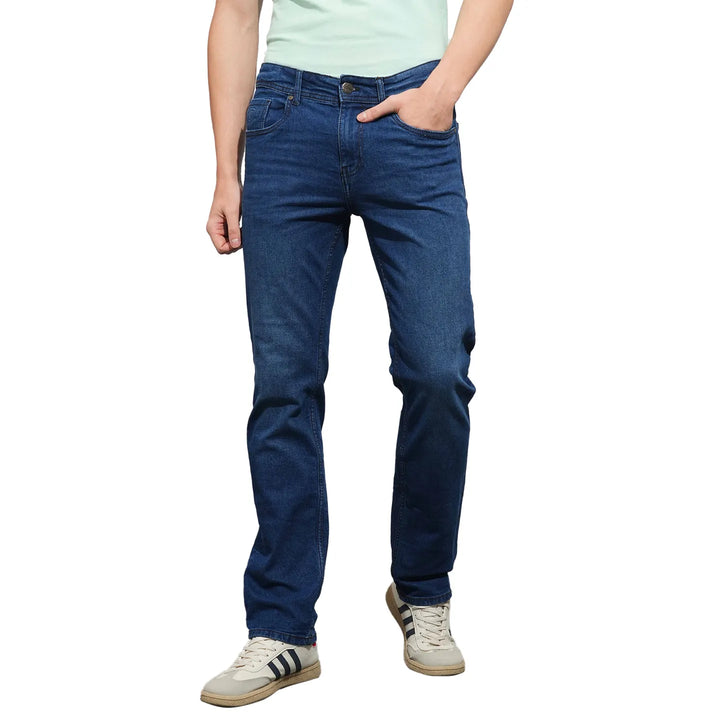Blue Straight Fit Denim for Men by Being Human Clothing