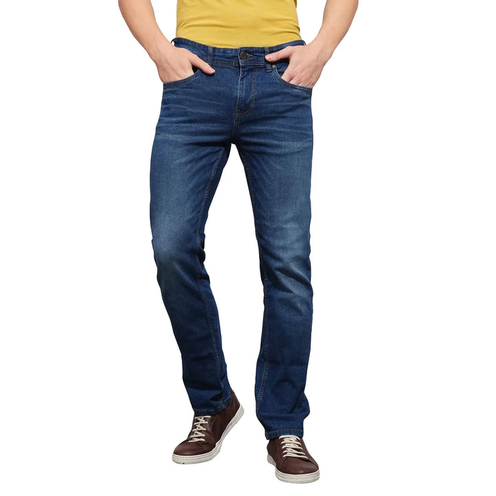 Blue Straight Fit Denim for Men by Being Human Clothing