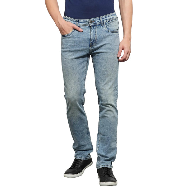 Blue Straight Fit Denims for Men