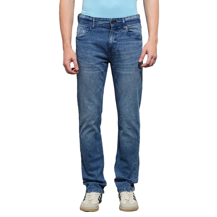 Blue Straight Fit Denim for Men by Being Human Clothing