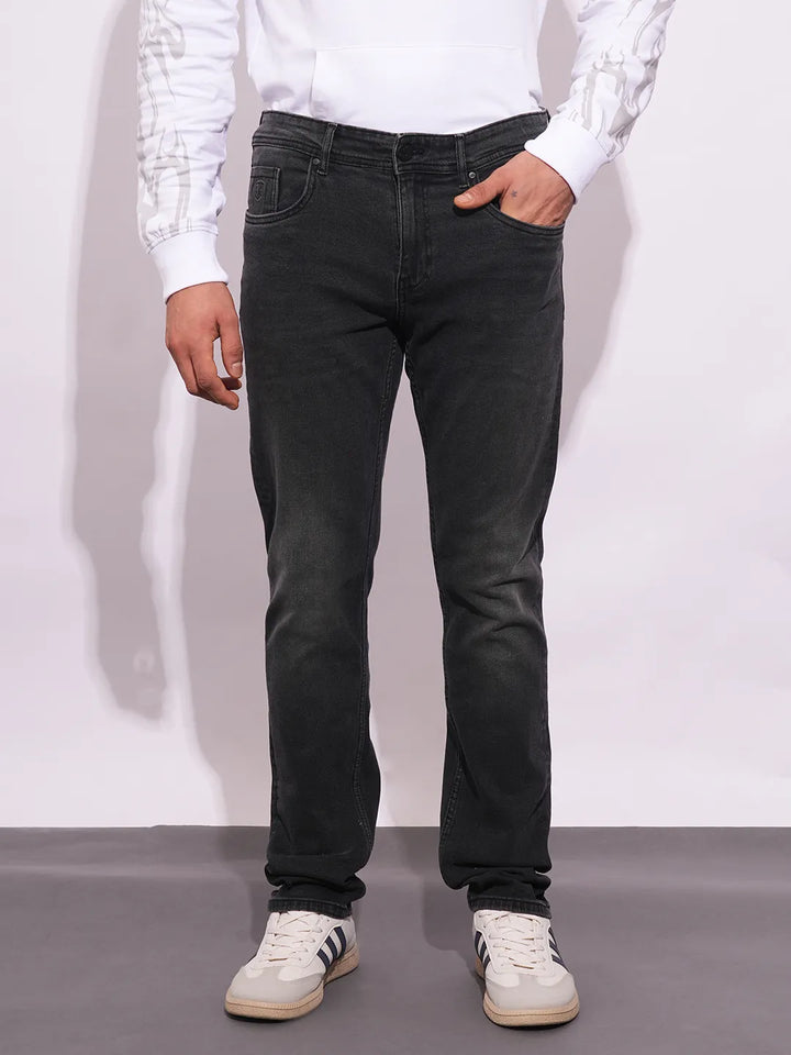 Grey Neon-Slim Fit Denims for Men