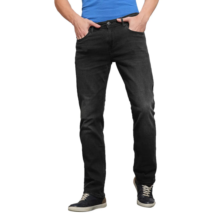Grey Straight Fit Denim for Men