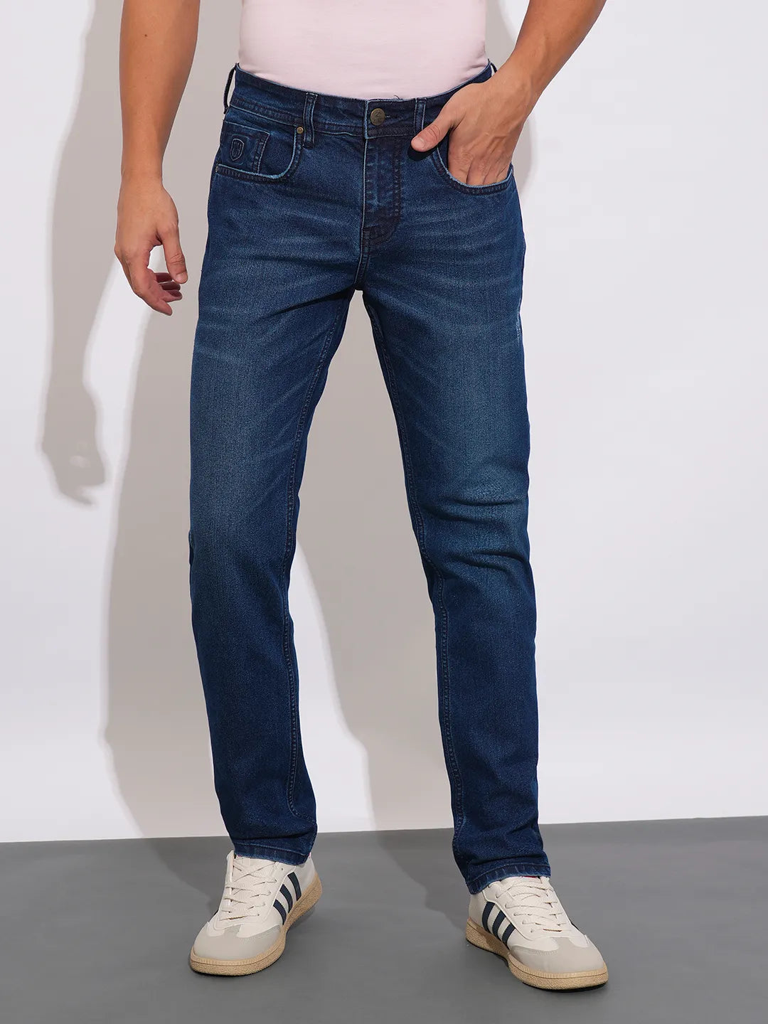 Blue Slim Fit Denims For Men By Being Human Clothing