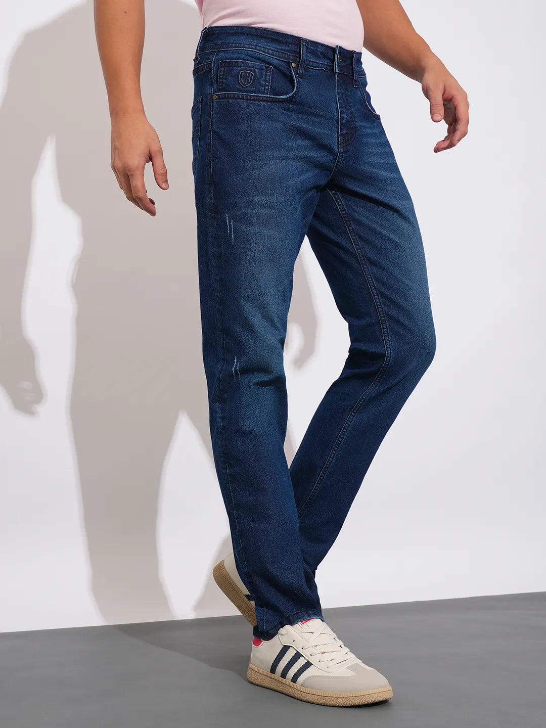 Blue Slim Fit Denims For Men By Being Human Clothing