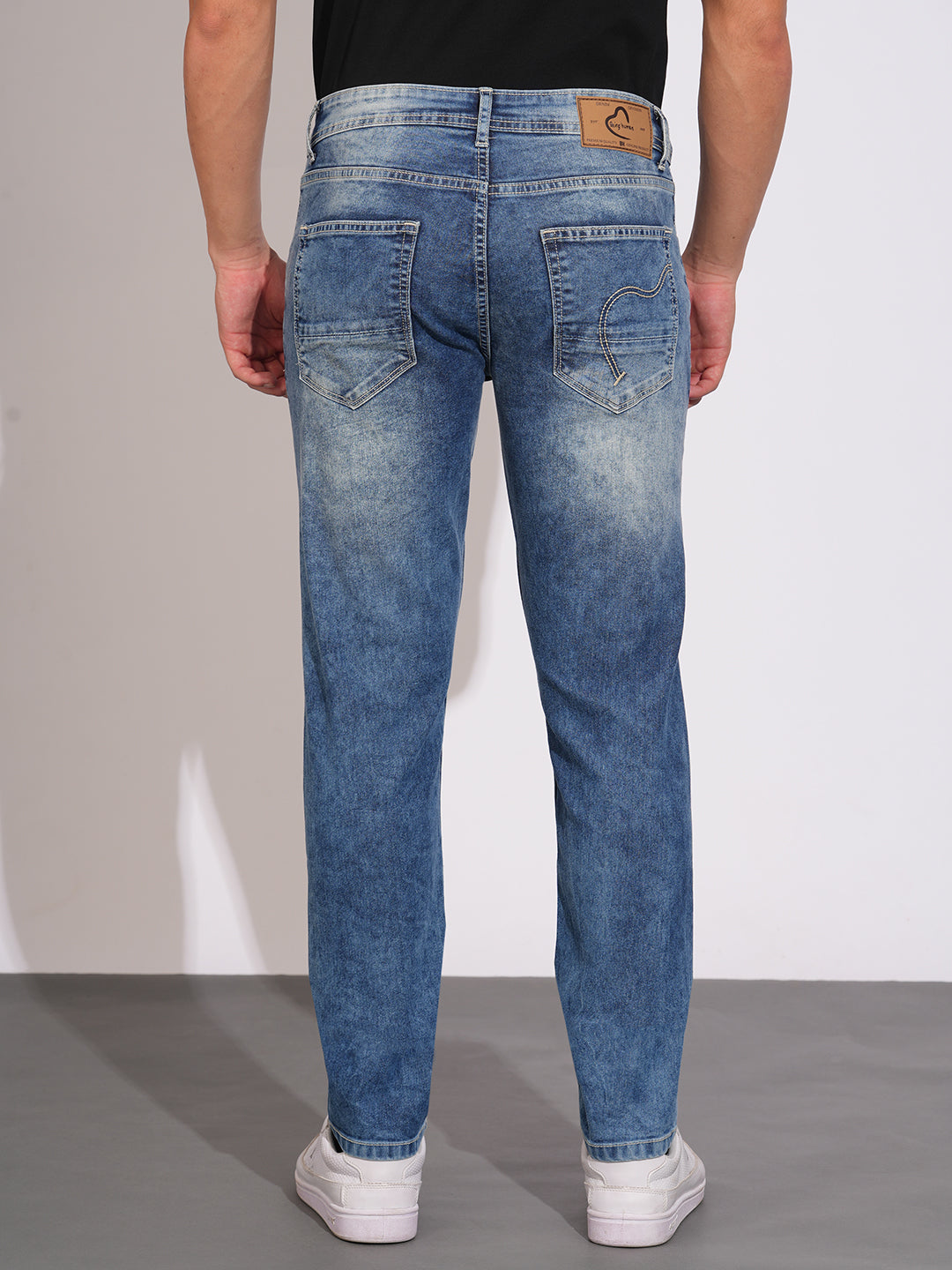 Ice Blue Slim Fit Denims for Men by Being Human Clothing