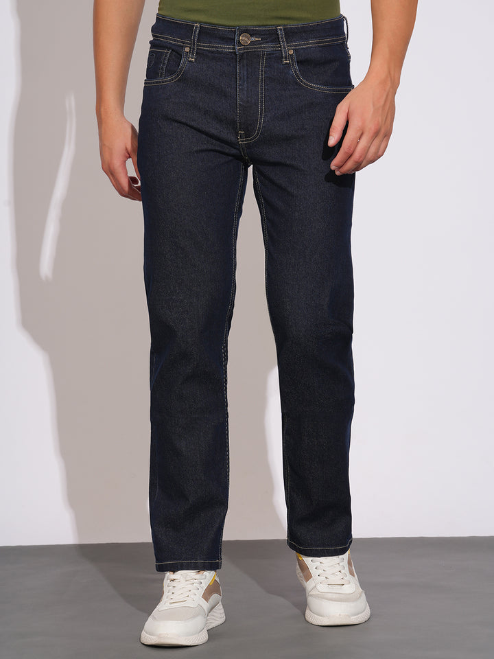 Raw Blue Straight Fit Denims for Men by Being Human Clothing