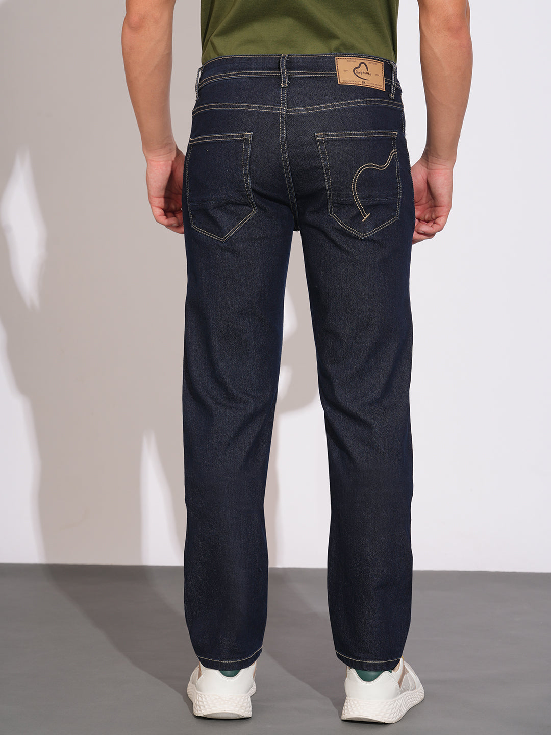 Raw Blue Straight Fit Denims for Men by Being Human Clothing