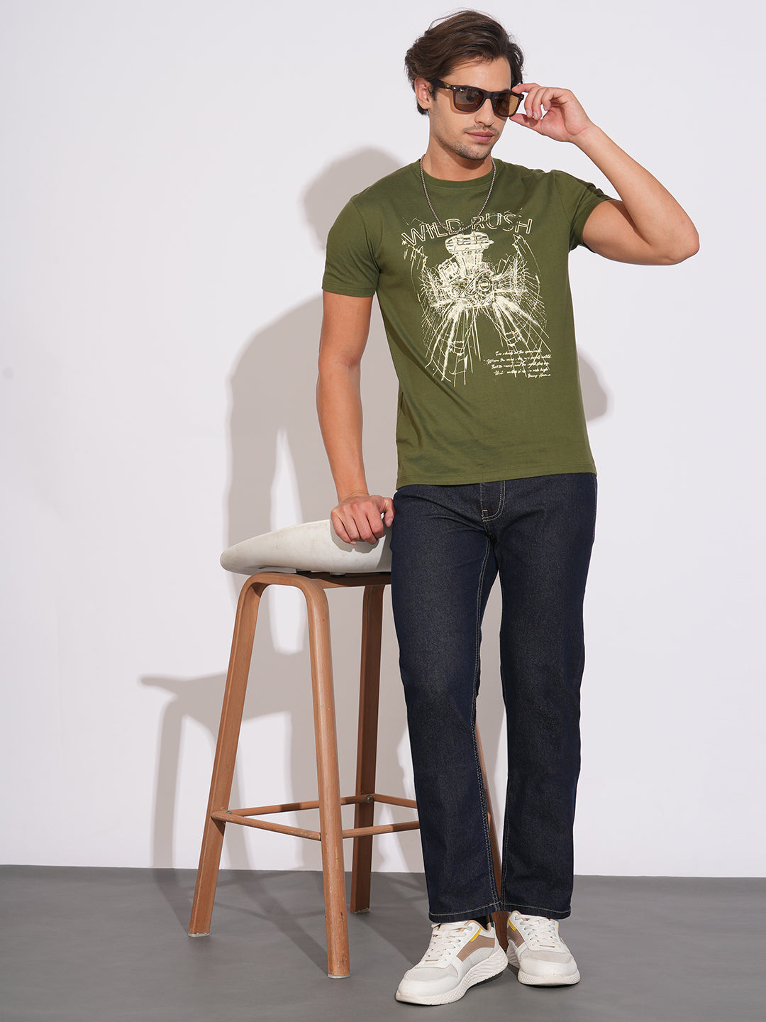 Raw Blue Straight Fit Denims for Men by Being Human Clothing