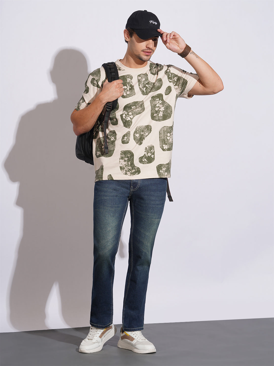 Mid Tone Straight Fit Jeans for Men by Being Human Clothing