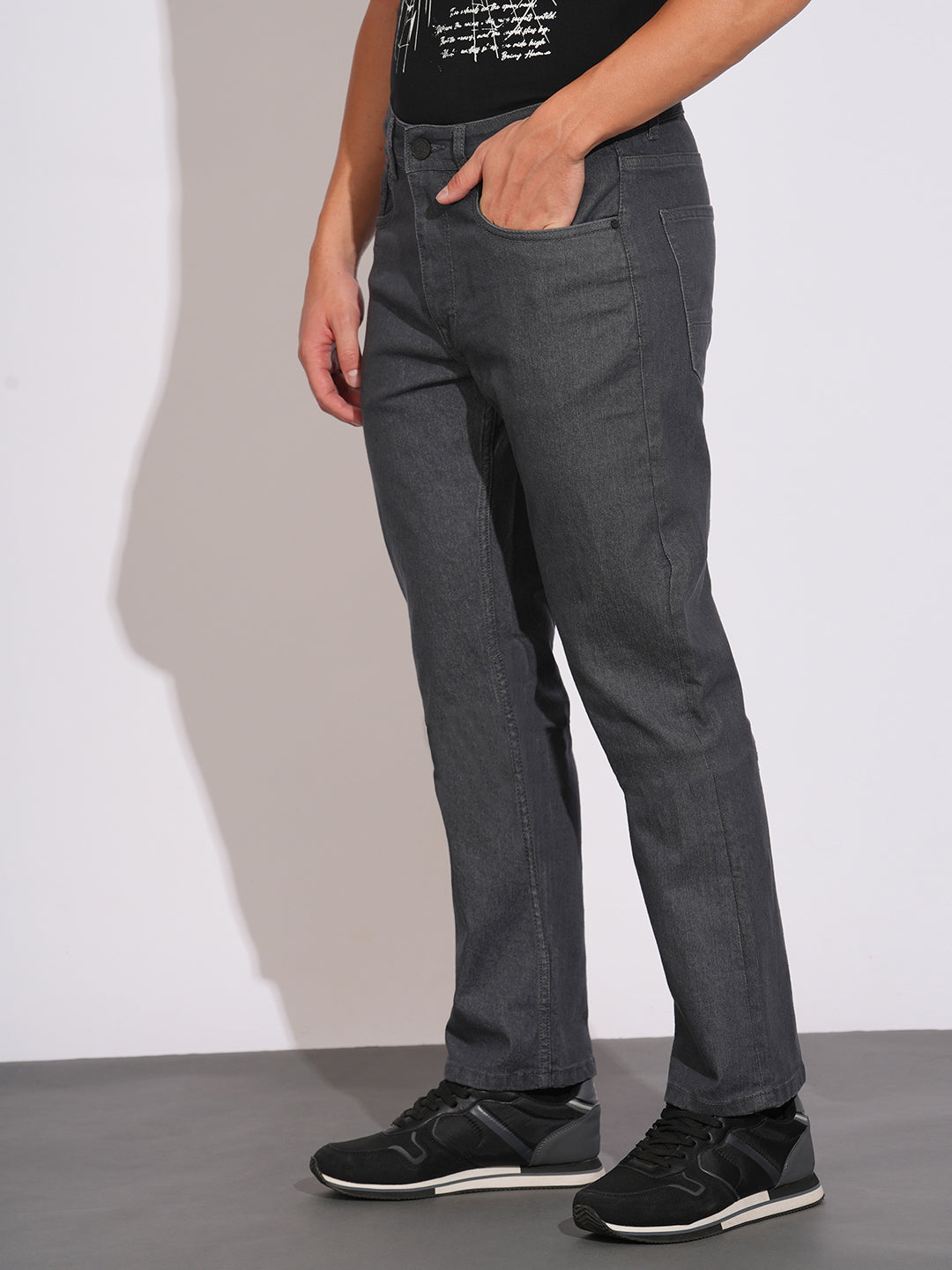 Raw Grey Boot Cut Fit Denims for Men by Being Human Clothing