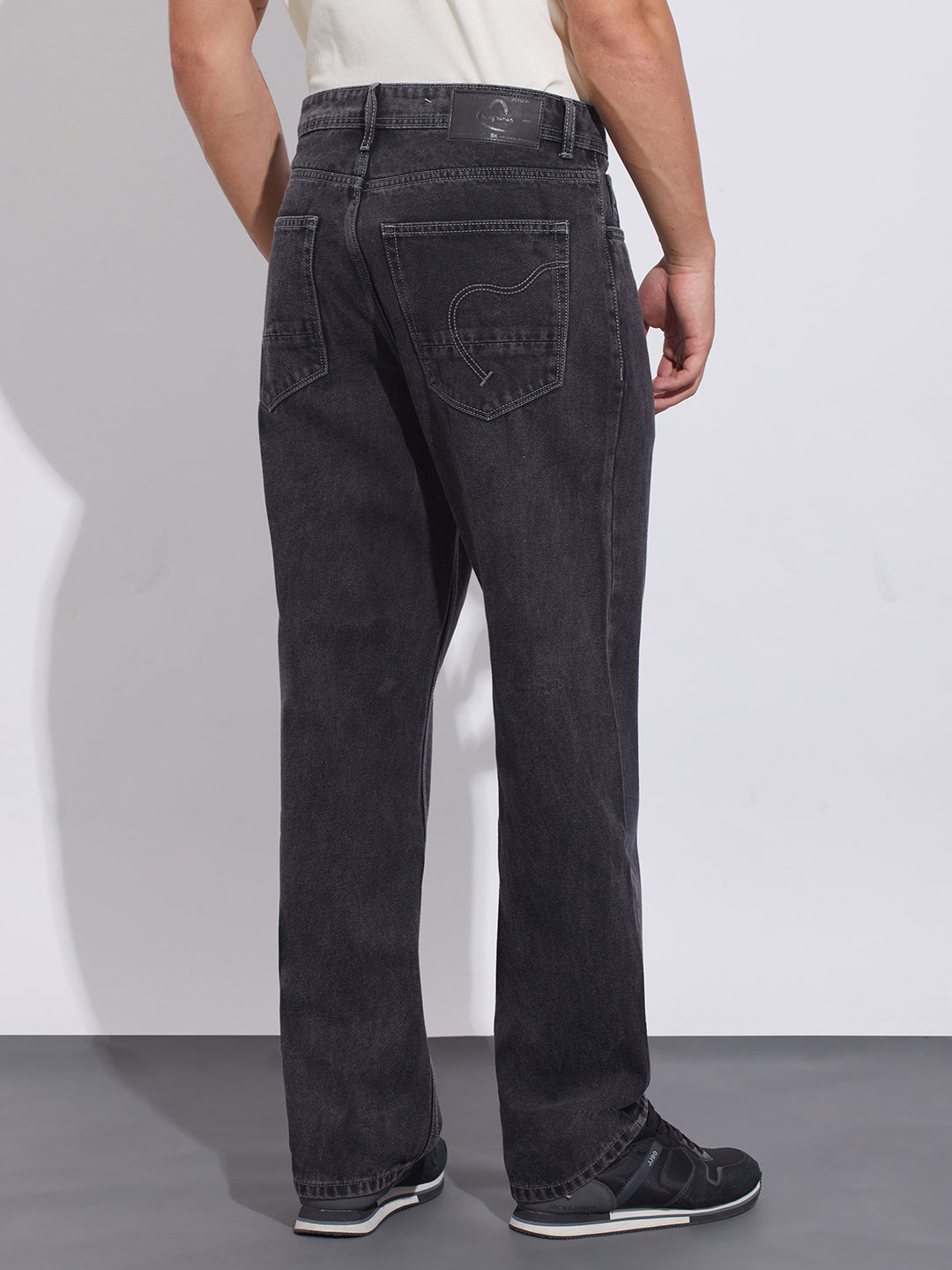 Black Anti Fit Denims for Men by Being Human Clothing