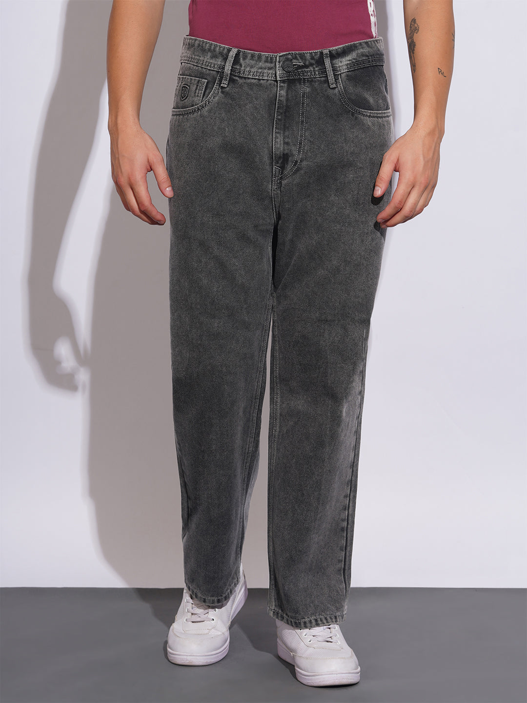 Grey Tone Anti Fit Jeans for Men by Being Human Clothing