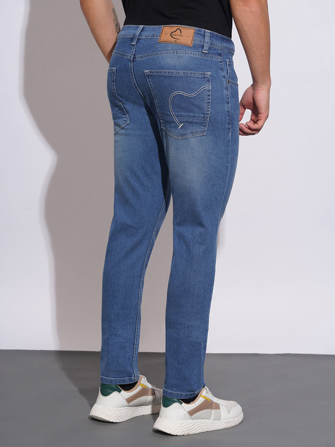 Mid Tone Slim Fit Jeans for Men by Being Human Clothing