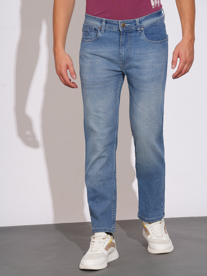 Mid Tone Straight Fit Denims for Men by Being Human Clothing