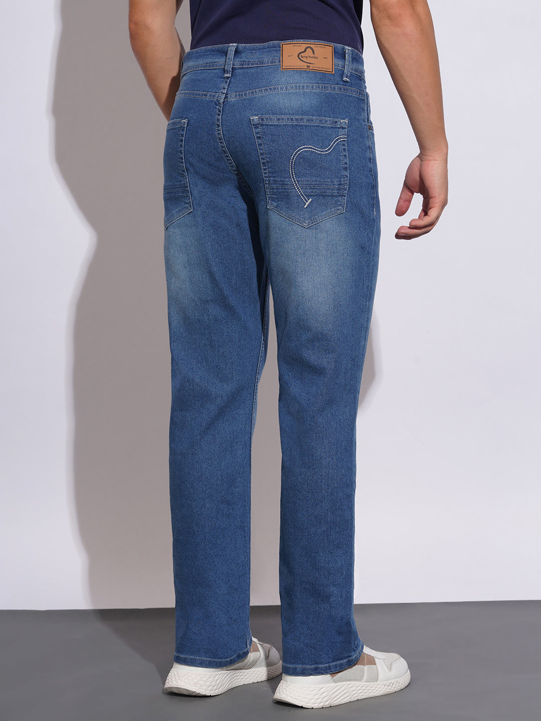 Mid Tone Boot Cut Fit Jeans for Men by Being Human Clothing
