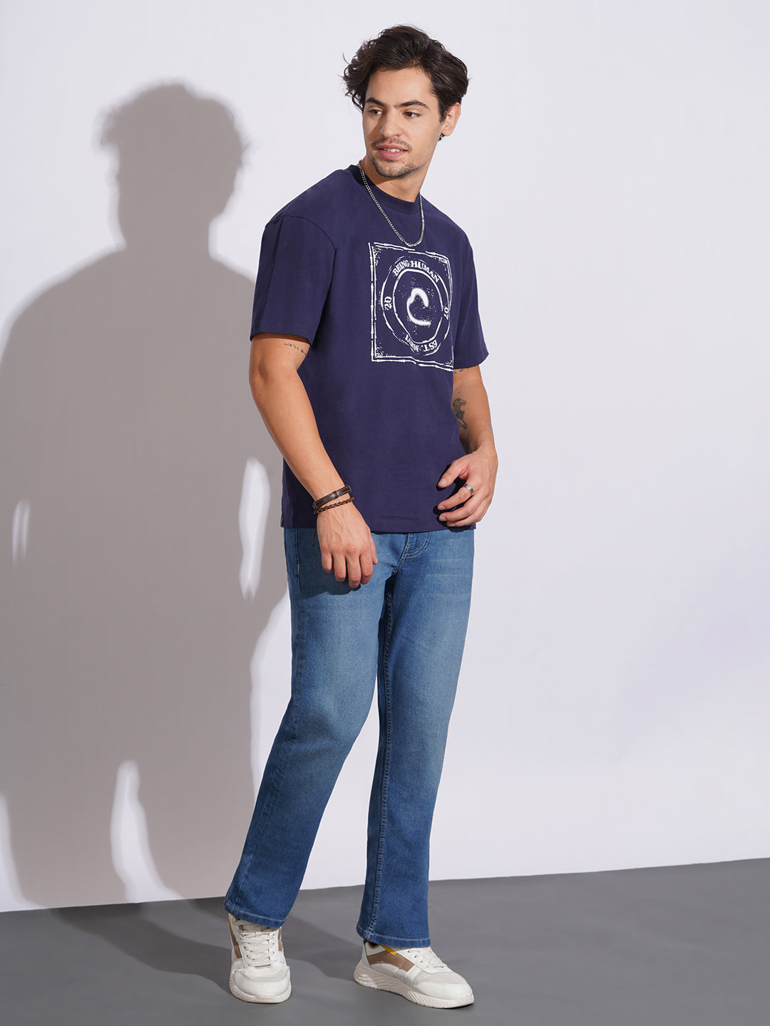 Mid Tone Boot Cut Fit Jeans for Men by Being Human Clothing