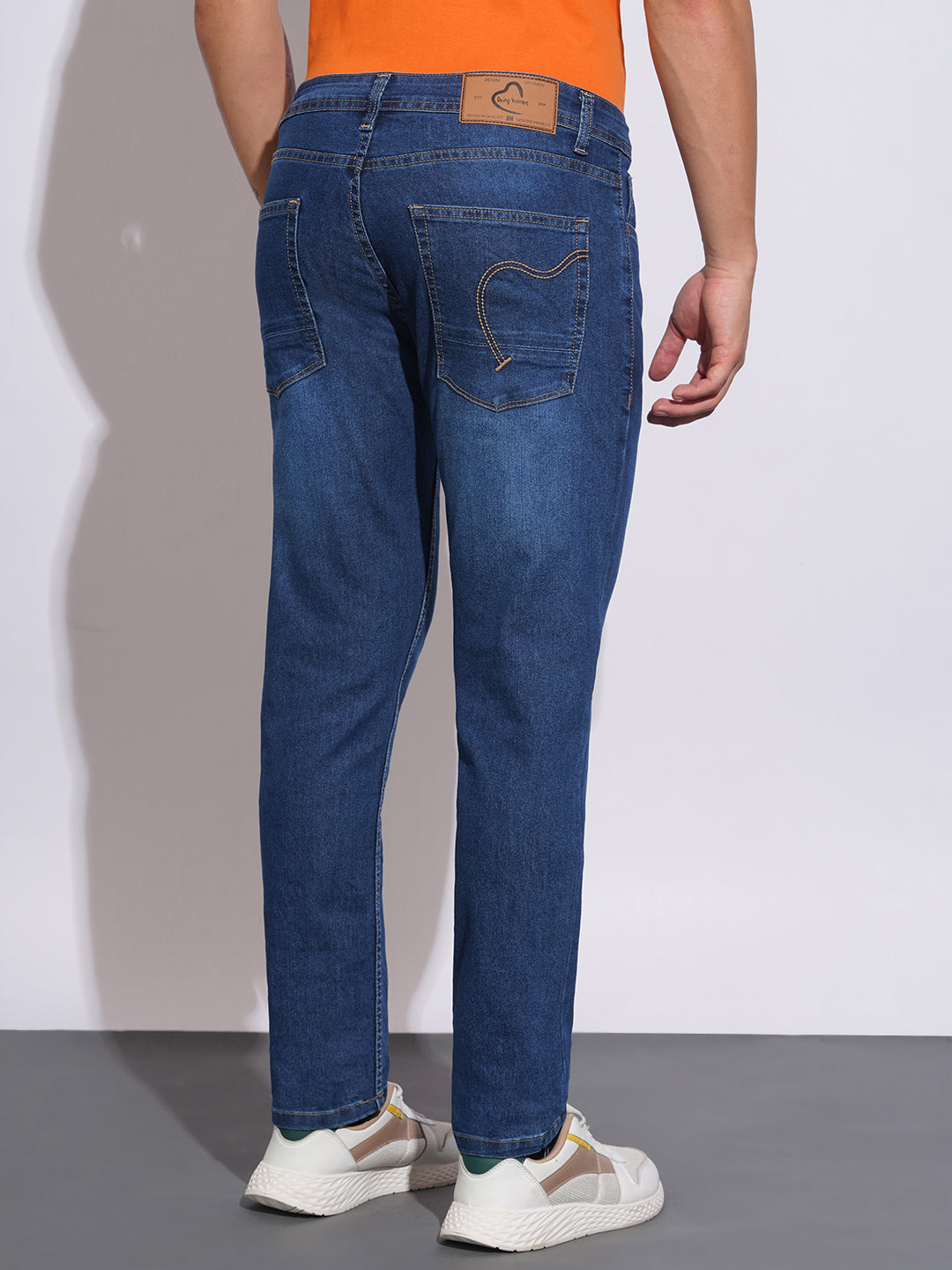 Mid Tone Slim Fit Jeans for Men by Being Human Clothing
