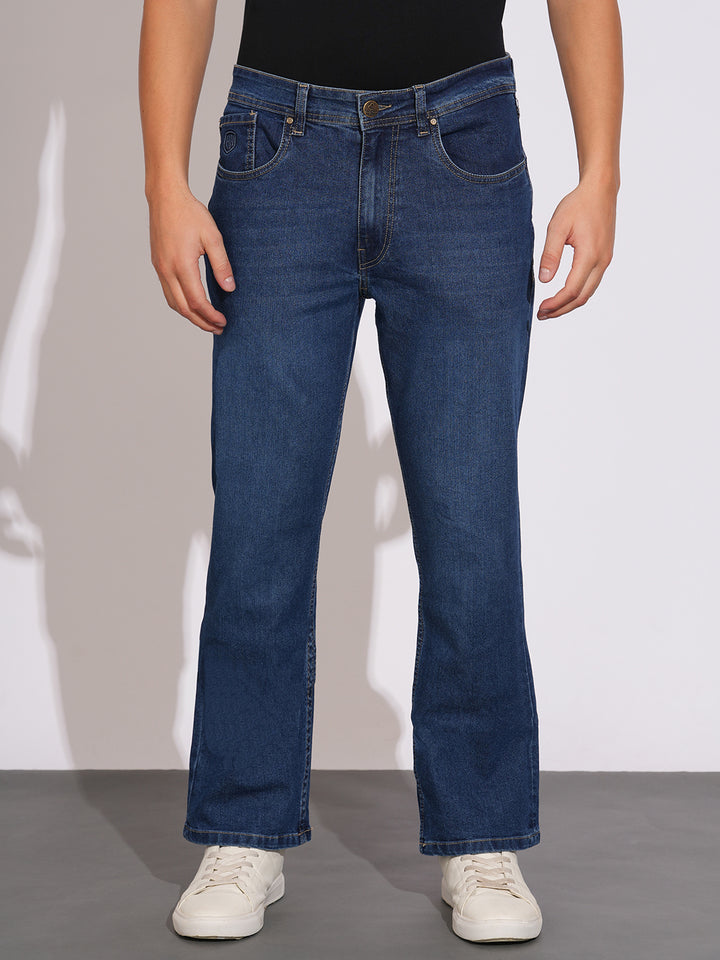 Blue Berylium-Boot Cut Fit Denims for Men by Being Human Clothing