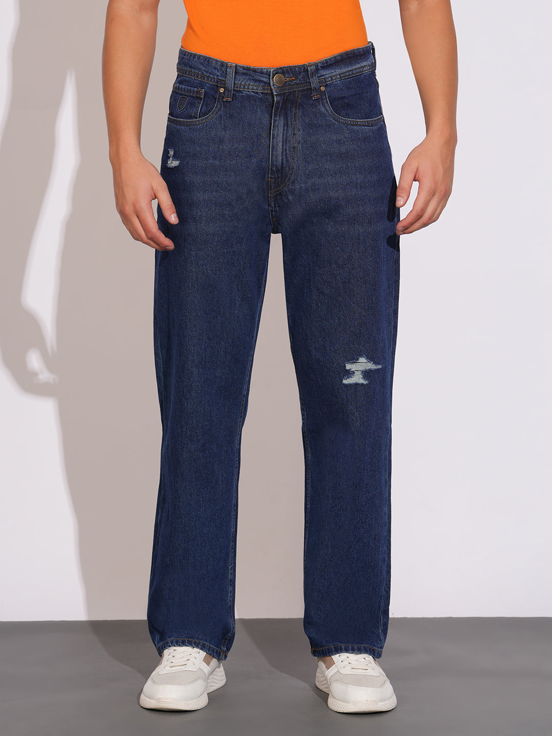 Mid Tone Anti Fit Denims for Men by Being Human Clothing