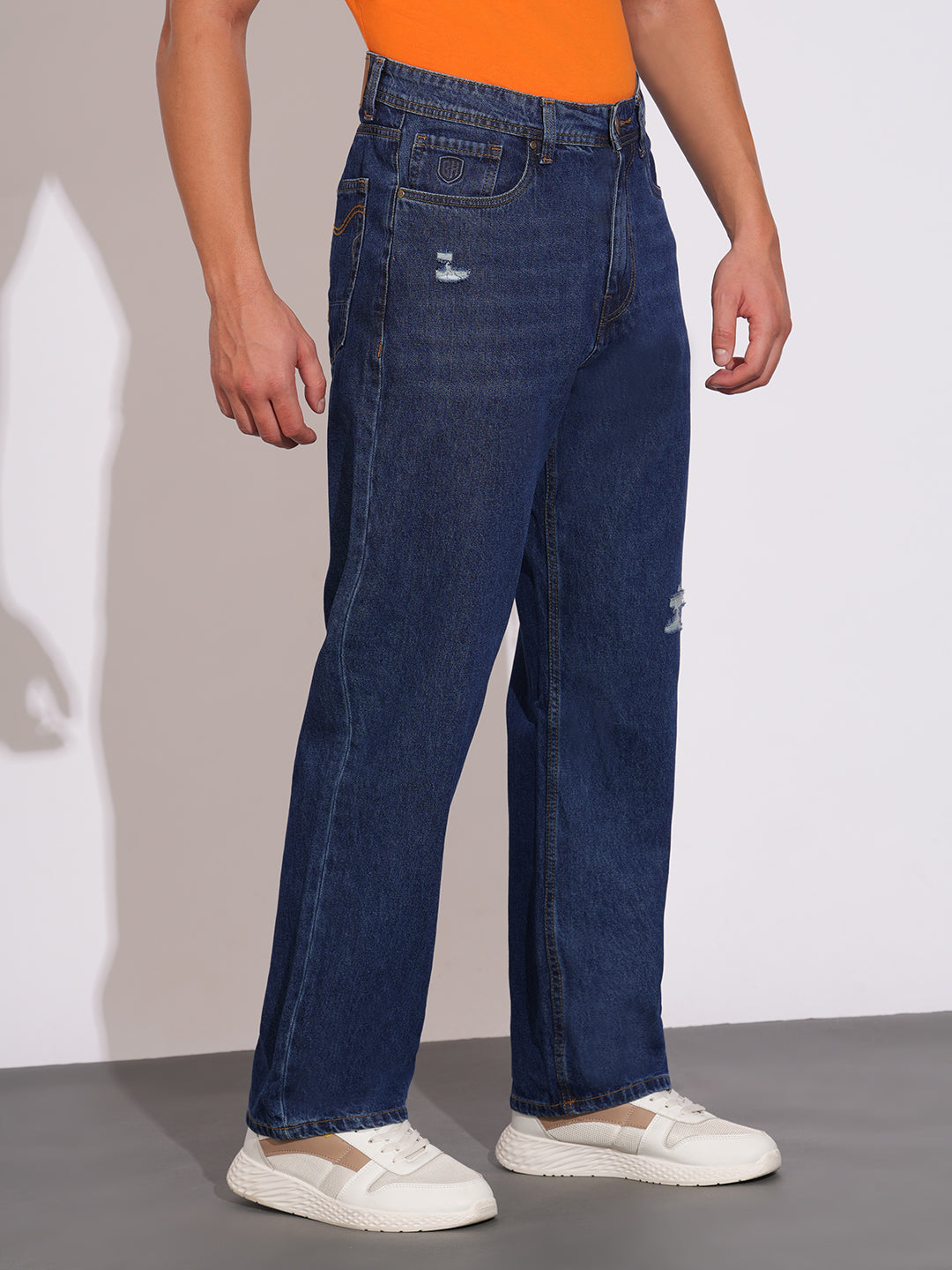 Mid Tone Anti Fit Denims for Men by Being Human Clothing