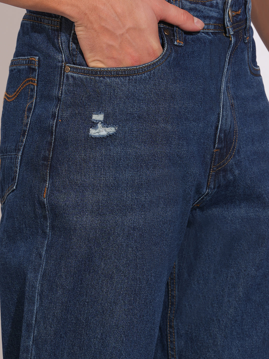 Mid Tone Anti Fit Denims for Men by Being Human Clothing