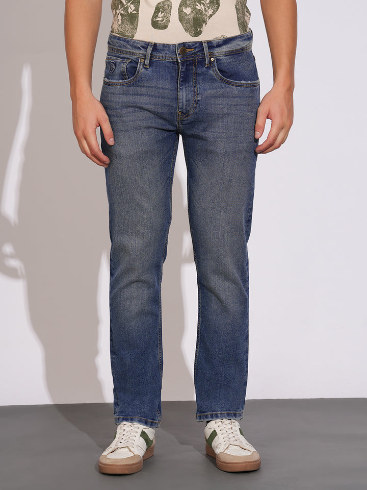 Mid Tone Slim Fit Denims for Men by Being Human Clothing
