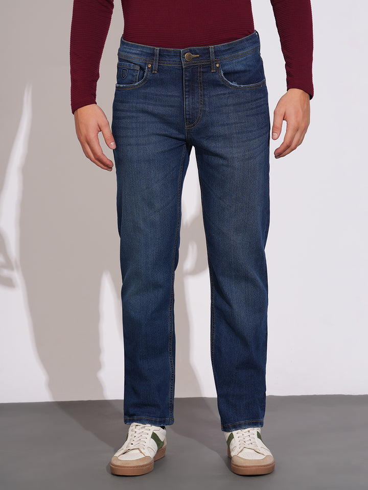 Black Krypton-Straight Fit Denims for Men by Being Human Clothing